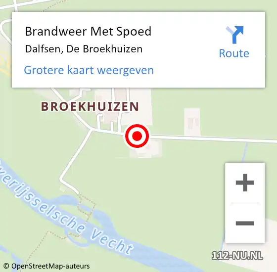 Locatie op kaart van de 112 melding: Brandweer Met Spoed Naar Dalfsen, De Broekhuizen op 27 december 2013 10:50