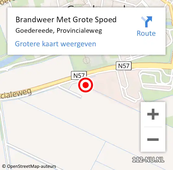 Locatie op kaart van de 112 melding: Brandweer Met Grote Spoed Naar Goedereede, Provincialeweg op 14 september 2016 13:08