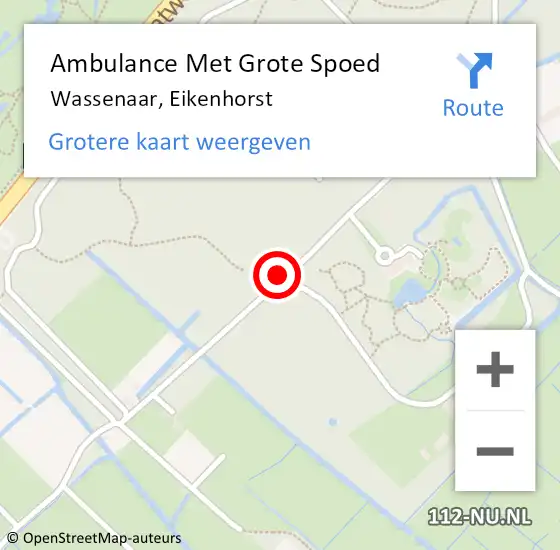 Locatie op kaart van de 112 melding: Ambulance Met Grote Spoed Naar Wassenaar, Eikenhorst op 14 september 2016 15:19