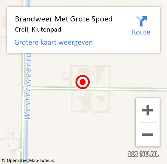 Locatie op kaart van de 112 melding: Brandweer Met Grote Spoed Naar Creil, Klutenpad op 14 september 2016 18:12