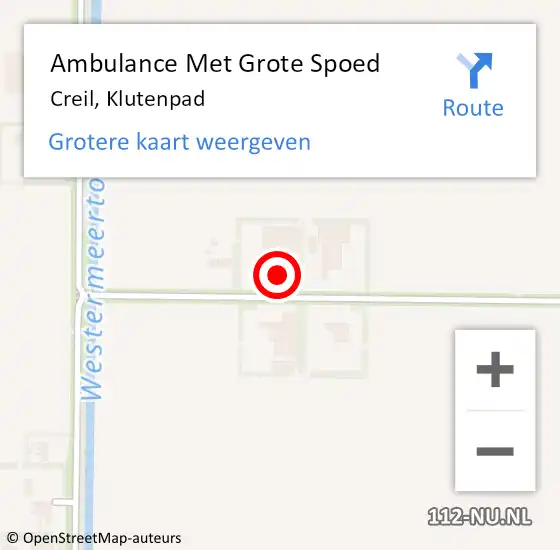 Locatie op kaart van de 112 melding: Ambulance Met Grote Spoed Naar Creil, Klutenpad op 14 september 2016 18:30