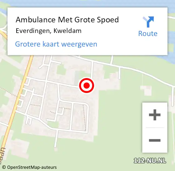 Locatie op kaart van de 112 melding: Ambulance Met Grote Spoed Naar Everdingen, Kweldam op 14 september 2016 18:35