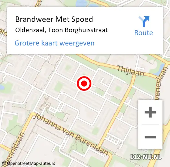 Locatie op kaart van de 112 melding: Brandweer Met Spoed Naar Oldenzaal, Toon Borghuisstraat op 27 december 2013 11:27