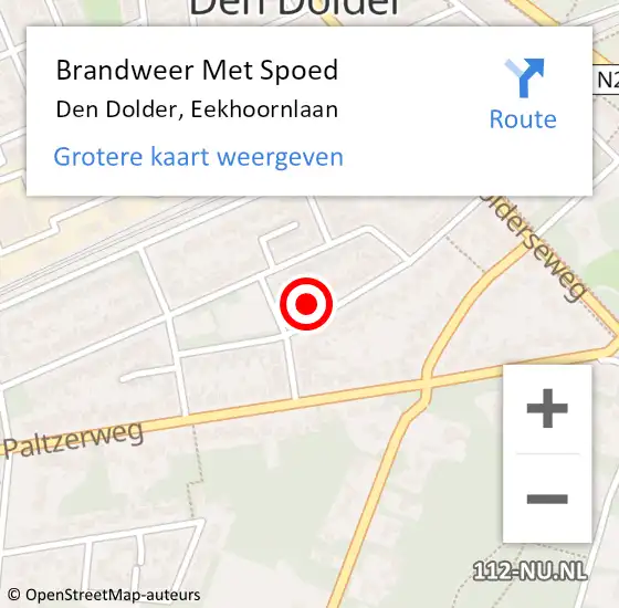 Locatie op kaart van de 112 melding: Brandweer Met Spoed Naar Den Dolder, Eekhoornlaan op 14 september 2016 19:30