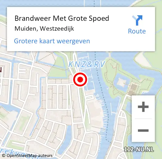 Locatie op kaart van de 112 melding: Brandweer Met Grote Spoed Naar Muiden, Westzeedijk op 14 september 2016 20:17