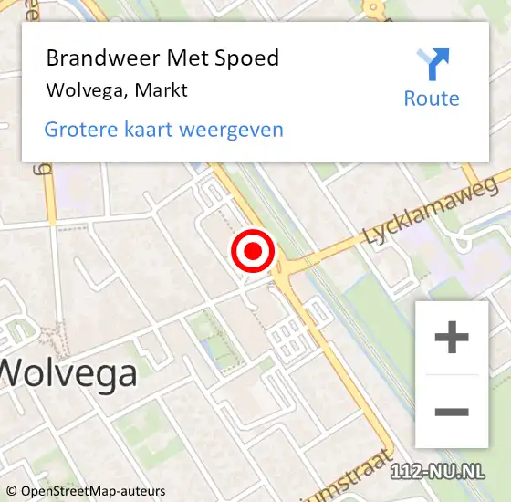 Locatie op kaart van de 112 melding: Brandweer Met Spoed Naar Wolvega, Markt op 27 december 2013 11:37