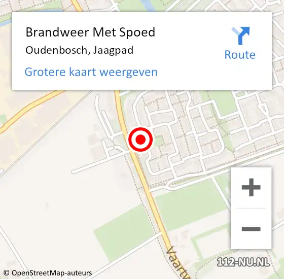 Locatie op kaart van de 112 melding: Brandweer Met Spoed Naar Oudenbosch, Jaagpad op 14 september 2016 22:12