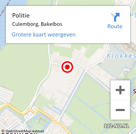 Locatie op kaart van de 112 melding: Politie Culemborg, Bakelbos op 14 september 2016 22:28