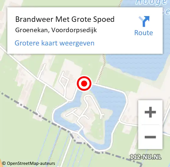 Locatie op kaart van de 112 melding: Brandweer Met Grote Spoed Naar Groenekan, Voordorpsedijk op 15 september 2016 10:09