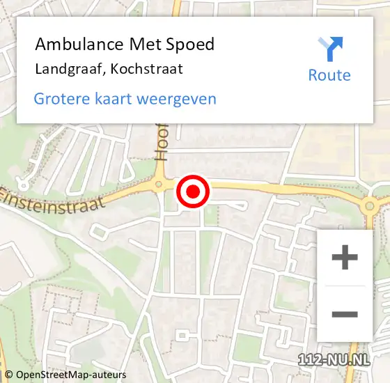 Locatie op kaart van de 112 melding: Ambulance Met Spoed Naar Landgraaf, Kochstraat op 27 december 2013 12:21