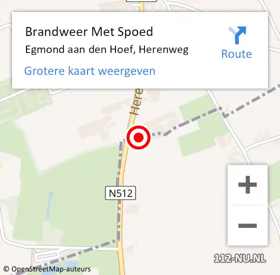 Locatie op kaart van de 112 melding: Brandweer Met Spoed Naar Egmond aan den Hoef, Herenweg op 15 september 2016 12:17