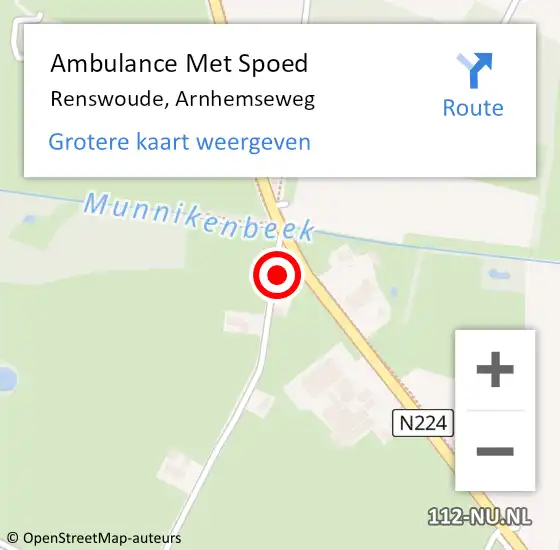 Locatie op kaart van de 112 melding: Ambulance Met Spoed Naar Renswoude, Arnhemseweg op 15 september 2016 12:23