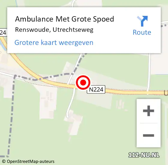 Locatie op kaart van de 112 melding: Ambulance Met Grote Spoed Naar Renswoude, Utrechtseweg op 15 september 2016 14:17