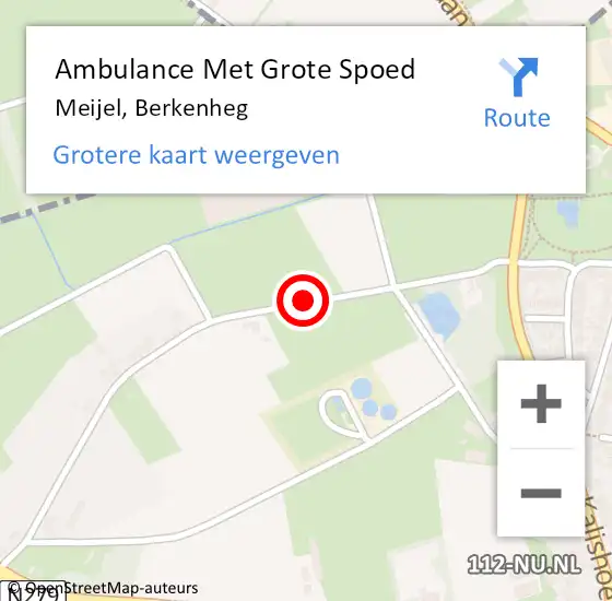 Locatie op kaart van de 112 melding: Ambulance Met Grote Spoed Naar Meijel, Berkenheg op 27 december 2013 12:51