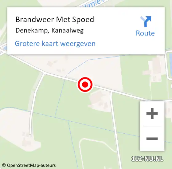 Locatie op kaart van de 112 melding: Brandweer Met Spoed Naar Denekamp, Kanaalweg op 15 september 2016 16:32