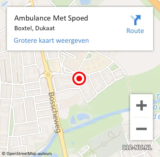 Locatie op kaart van de 112 melding: Ambulance Met Spoed Naar Boxtel, Dukaat op 15 september 2016 16:32