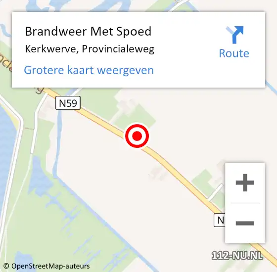 Locatie op kaart van de 112 melding: Brandweer Met Spoed Naar Kerkwerve, Provincialeweg op 15 september 2016 19:55