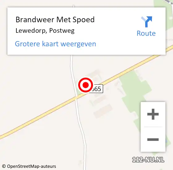 Locatie op kaart van de 112 melding: Brandweer Met Spoed Naar Lewedorp, Postweg op 15 september 2016 19:59