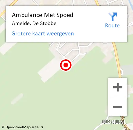 Locatie op kaart van de 112 melding: Ambulance Met Spoed Naar Ameide, De Stobbe op 27 december 2013 13:10