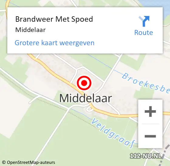 Locatie op kaart van de 112 melding: Brandweer Met Spoed Naar Middelaar op 15 september 2016 22:20