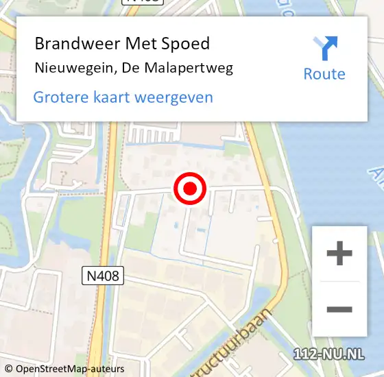 Locatie op kaart van de 112 melding: Brandweer Met Spoed Naar Nieuwegein, De Malapertweg op 15 september 2016 22:20