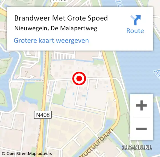 Locatie op kaart van de 112 melding: Brandweer Met Grote Spoed Naar Nieuwegein, De Malapertweg op 15 september 2016 22:27