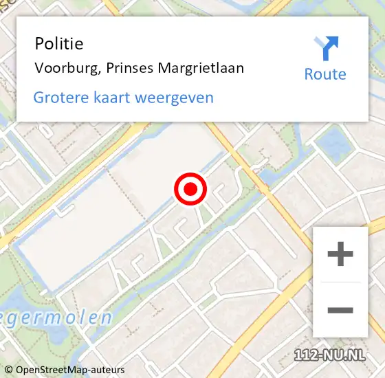 Locatie op kaart van de 112 melding: Politie Voorburg, Prinses Margrietlaan op 27 december 2013 13:19