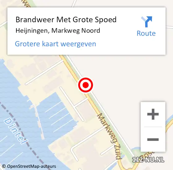 Locatie op kaart van de 112 melding: Brandweer Met Grote Spoed Naar Heijningen, Markweg Noord op 15 september 2016 23:37