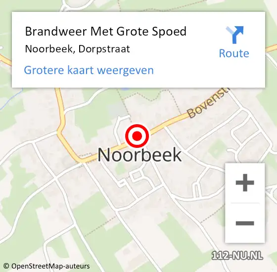 Locatie op kaart van de 112 melding: Brandweer Met Grote Spoed Naar Noorbeek, Dorpstraat op 15 september 2016 23:44