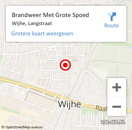 Locatie op kaart van de 112 melding: Brandweer Met Grote Spoed Naar Wijhe, Langstraat op 16 september 2016 03:51