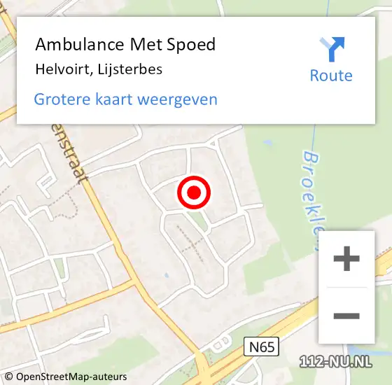 Locatie op kaart van de 112 melding: Ambulance Met Spoed Naar Helvoirt, Lijsterbes op 16 september 2016 06:11