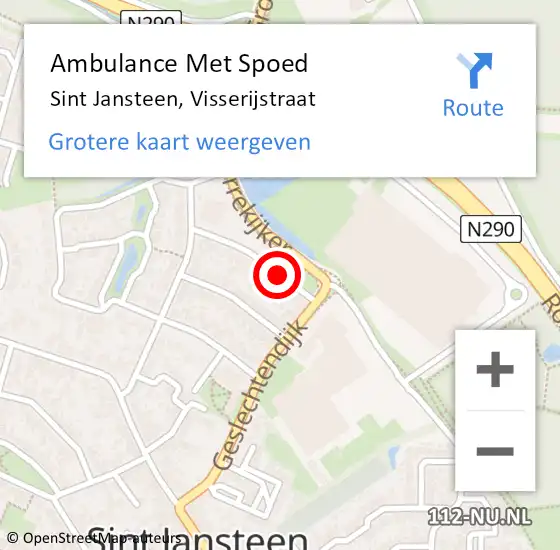 Locatie op kaart van de 112 melding: Ambulance Met Spoed Naar Sint Jansteen, Visserijstraat op 16 september 2016 07:12