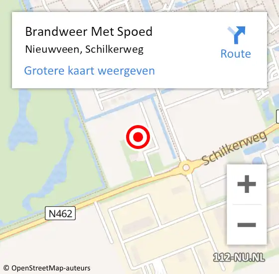 Locatie op kaart van de 112 melding: Brandweer Met Spoed Naar Nieuwveen, Schilkerweg op 16 september 2016 08:33