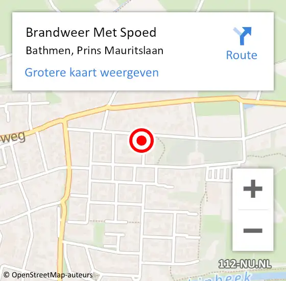 Locatie op kaart van de 112 melding: Brandweer Met Spoed Naar Bathmen, Prins Mauritslaan op 16 september 2016 11:26