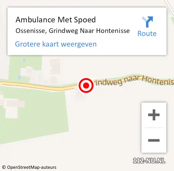 Locatie op kaart van de 112 melding: Ambulance Met Spoed Naar Ossenisse, Grindweg Naar Hontenisse op 16 september 2016 12:24