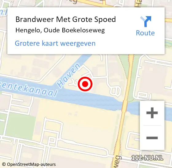 Locatie op kaart van de 112 melding: Brandweer Met Grote Spoed Naar Hengelo, Oude Boekeloseweg op 27 december 2013 14:02