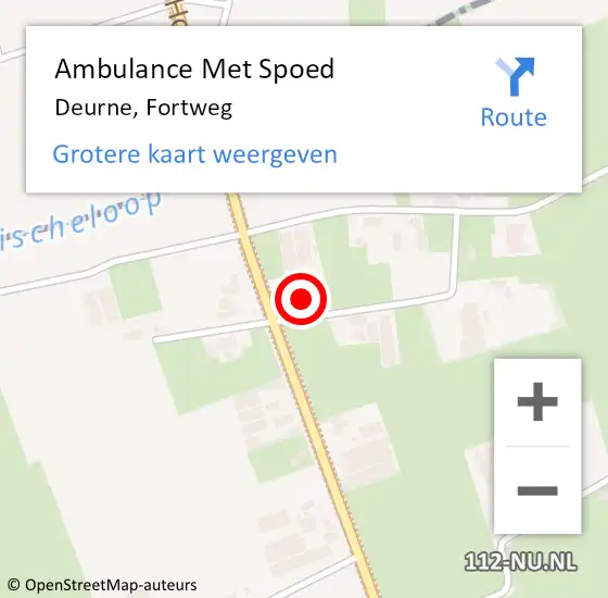 Locatie op kaart van de 112 melding: Ambulance Met Spoed Naar Deurne, Fortweg op 16 september 2016 14:35