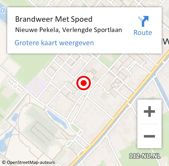 Locatie op kaart van de 112 melding: Brandweer Met Spoed Naar Nieuwe Pekela, Verlengde Sportlaan op 16 september 2016 15:14