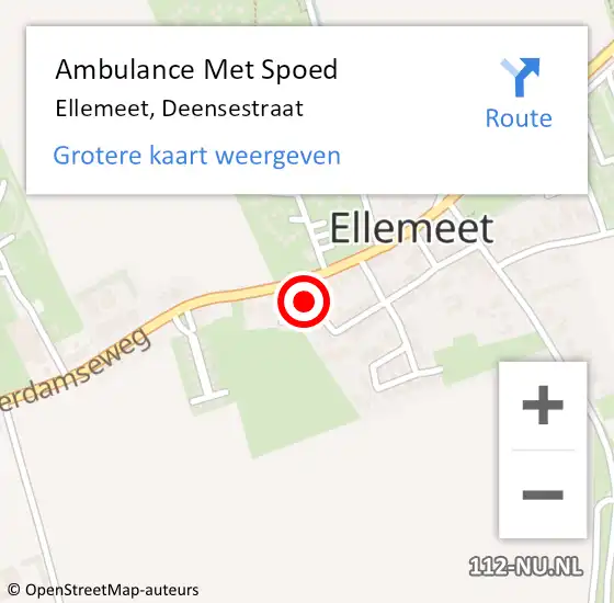 Locatie op kaart van de 112 melding: Ambulance Met Spoed Naar Ellemeet, Deensestraat op 16 september 2016 15:29