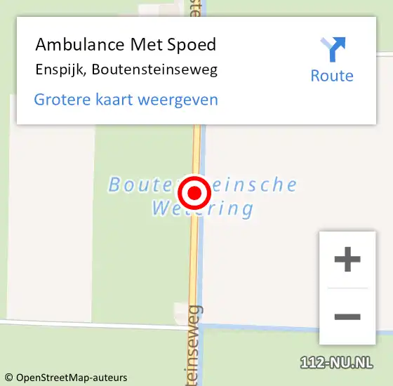 Locatie op kaart van de 112 melding: Ambulance Met Spoed Naar Enspijk, Boutensteinseweg op 16 september 2016 16:42