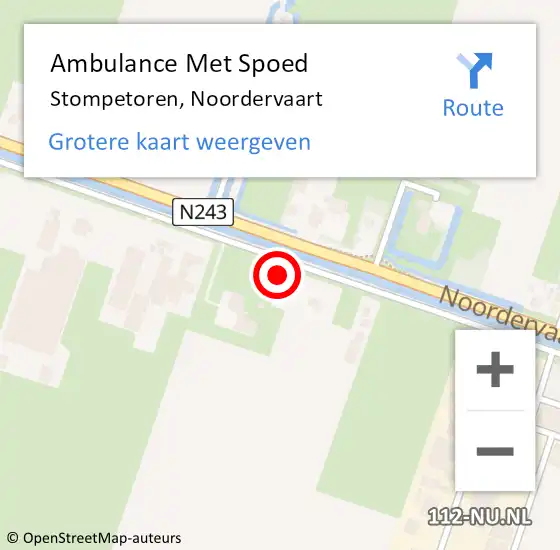 Locatie op kaart van de 112 melding: Ambulance Met Spoed Naar Stompetoren, Noordervaart op 16 september 2016 17:43