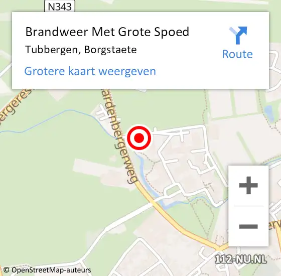 Locatie op kaart van de 112 melding: Brandweer Met Grote Spoed Naar Tubbergen, Borgstaete op 16 september 2016 17:57