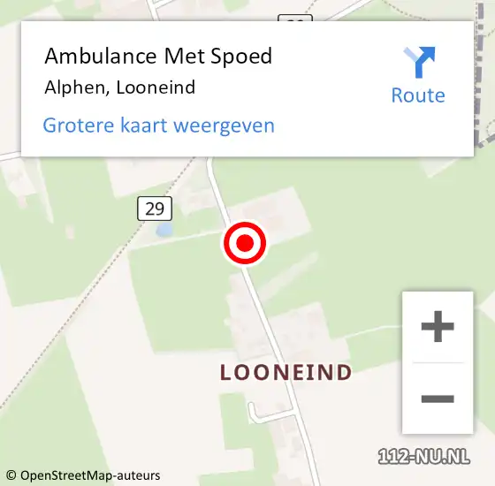 Locatie op kaart van de 112 melding: Ambulance Met Spoed Naar Alphen, Looneind op 16 september 2016 21:53