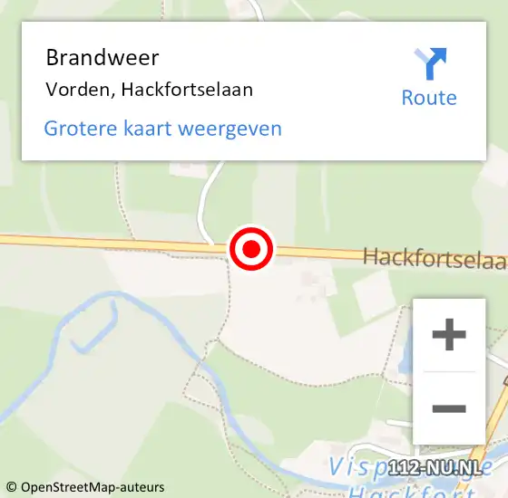 Locatie op kaart van de 112 melding: Brandweer Vorden, Hackfortselaan op 16 september 2016 23:45