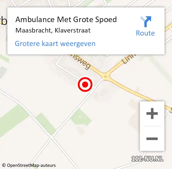 Locatie op kaart van de 112 melding: Ambulance Met Grote Spoed Naar Maasbracht, Klaverstraat op 17 september 2016 01:29