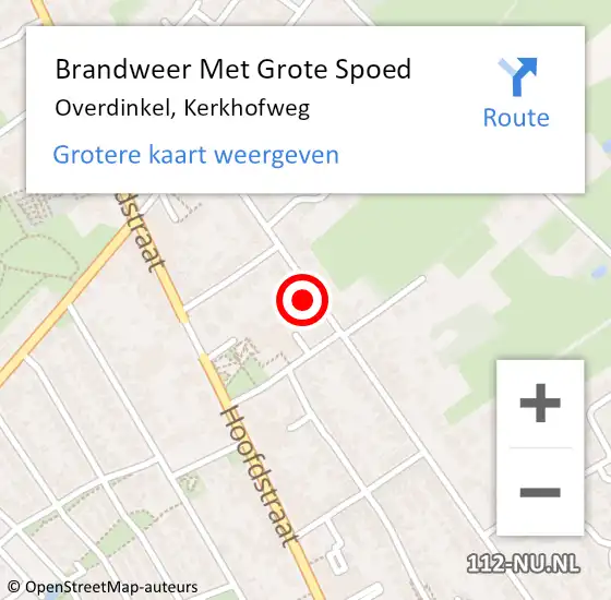 Locatie op kaart van de 112 melding: Brandweer Met Grote Spoed Naar Overdinkel, Kerkhofweg op 17 september 2016 08:52