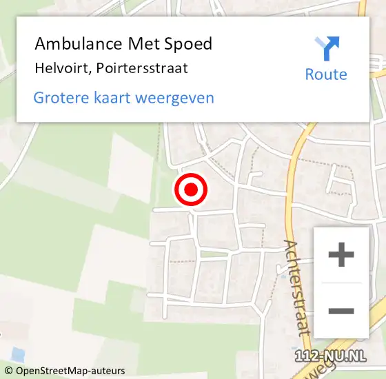 Locatie op kaart van de 112 melding: Ambulance Met Spoed Naar Helvoirt, Poirtersstraat op 17 september 2016 10:13