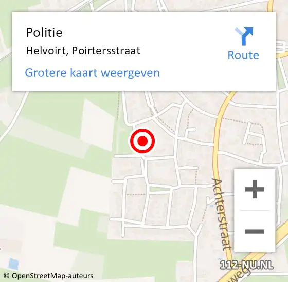 Locatie op kaart van de 112 melding: Politie Helvoirt, Poirtersstraat op 17 september 2016 10:16