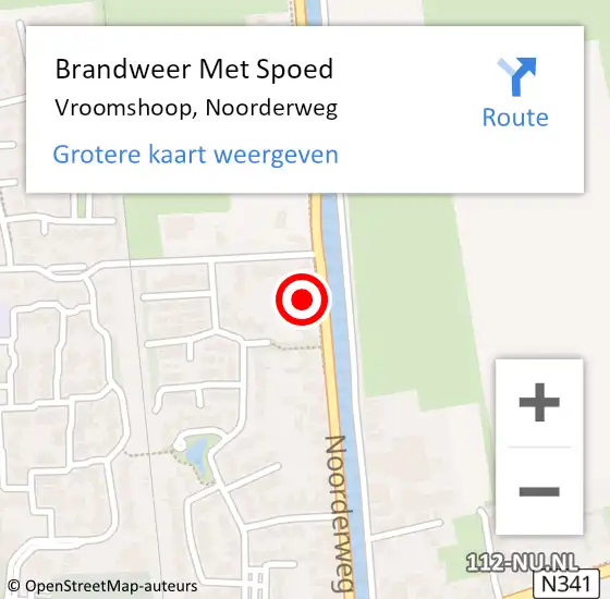 Locatie op kaart van de 112 melding: Brandweer Met Spoed Naar Vroomshoop, Noorderweg op 17 september 2016 10:51