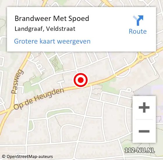 Locatie op kaart van de 112 melding: Brandweer Met Spoed Naar Landgraaf, Veldstraat op 17 september 2016 11:35